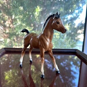 Vintage Breyer Arabian Glossy Toy Colt Horse Brown 6.5" - Traditional Foal